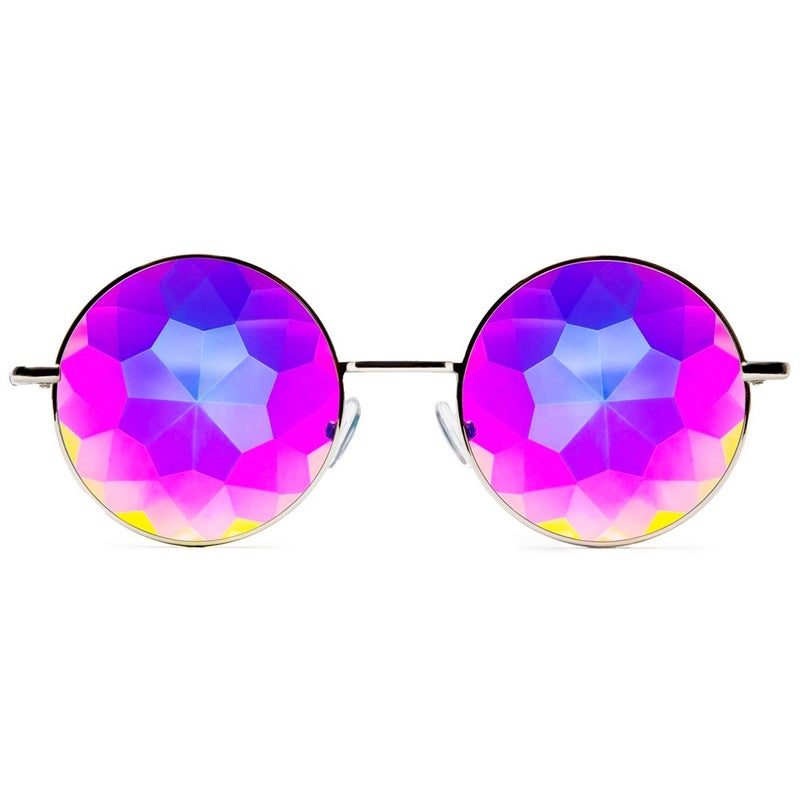 GloFX Imagine Kaleidoscope Glasses - Metal Frame - Rainbow Diffraction Rave EDM Festival - Image 1